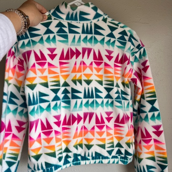 Colorful Geometric Patterned quarter zip with pockets for youth - Picture 2 of 3